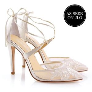 Bella Belle Anita Ivory Wedding Bridal Heels Size 6 (fits like a 6.5 and 7)